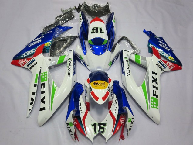 2008-2010 Suzuki GSXR 600 / GSXR 750 Motorcycle Fairings - White Blue Green Yellow Red Fixi 16 Canada Websites