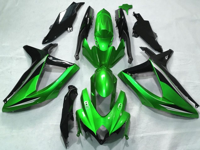 2008-2010 Suzuki GSXR 600 / GSXR 750 Motorcycle Fairings - Green Silver Glossy Black Canada Websites