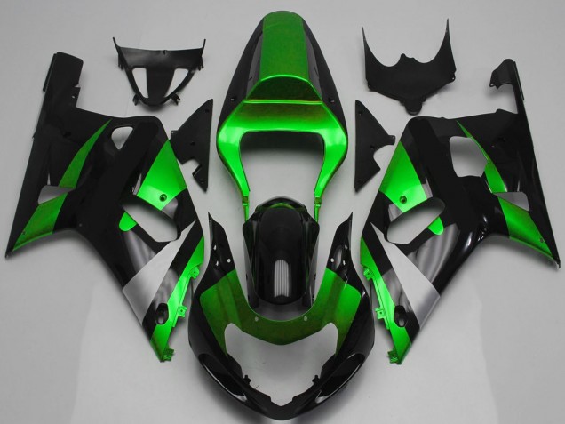2001-2003 Suzuki GSXR 600 / GSXR 750 Motorcycle Fairing - Green Silver Glossy Black Canada Websites