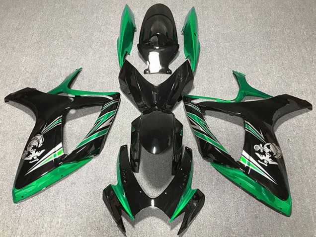 2006-2007 Suzuki GSXR 600 / GSXR 750 Motorcycle Fairings - Green Glossy Black Canada Websites