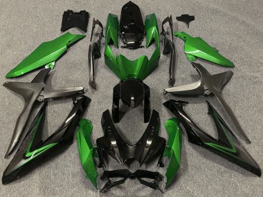 2008-2010 Suzuki GSXR 600 / GSXR 750 Motorcycle Fairings - Green Grey Glossy Black Canada Websites