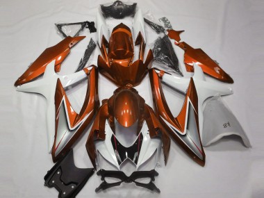 2008-2010 Suzuki GSXR 600 / GSXR 750 Motorcycle Fairings - White Orange Silver Black Canada Websites