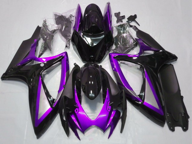 2006-2007 Suzuki GSXR 600 / GSXR 750 Motorcycle Fairings - Purple Glossy Black Matte Black Canada Websites