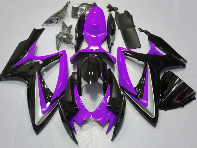 2006-2007 Suzuki GSXR 600 / GSXR 750 Motorcycle Fairings - Purple Glossy Black Canada Websites