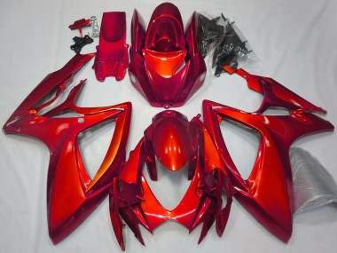 2006-2007 Suzuki GSXR 600 / GSXR 750 Motorcycle Fairings - Glossy Red Plain Canada Websites
