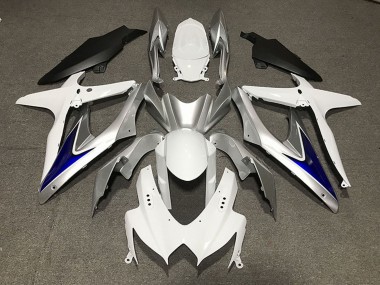 2008-2010 Suzuki GSXR 600 / GSXR 750 Motorcycle Fairings - White Silver Blue Matte Black Canada Websites