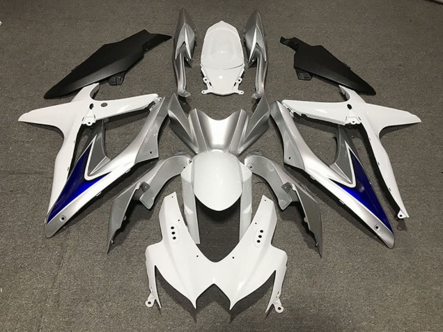 2008-2010 Suzuki GSXR 600 / GSXR 750 Motorcycle Fairings - White Silver Blue Matte Black Canada Websites