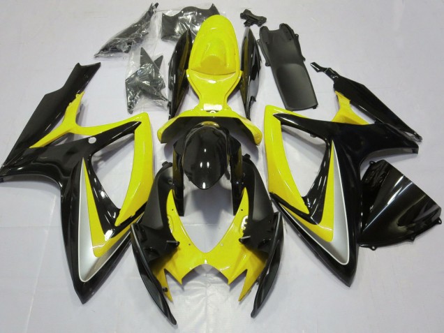 2006-2007 Suzuki GSXR 600 / GSXR 750 Motorcycle Fairings - Yellow Glossy Black Canada Websites