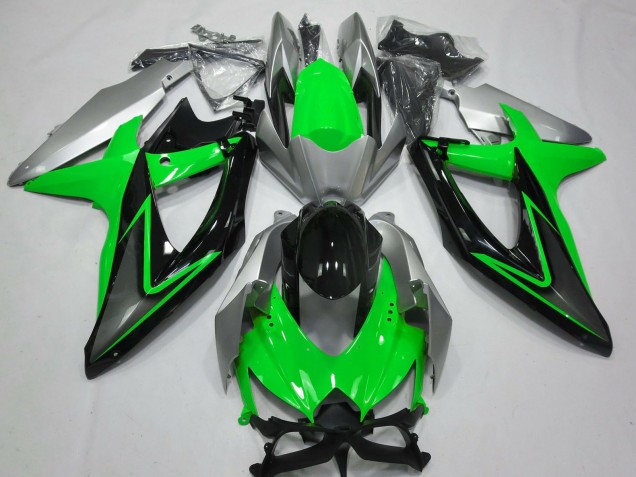2008-2010 Suzuki GSXR 600 / GSXR 750 Motorcycle Fairings - Silver Green Grey Black Canada Websites