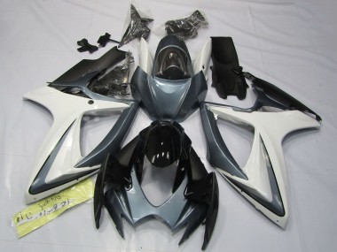 2006-2007 Suzuki GSXR 600 / GSXR 750 Motorcycle Fairings - White Grey Glossy Black Canada Websites