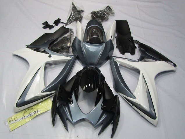 2006-2007 Suzuki GSXR 600 / GSXR 750 Motorcycle Fairings - White Grey Glossy Black Canada Websites