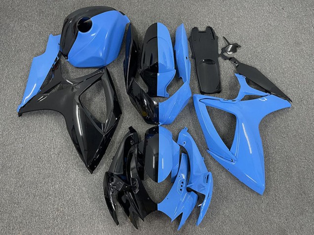 2006-2007 Suzuki GSXR 600 / GSXR 750 Motorcycle Fairings - Glossy Black Blue Split Canada Websites