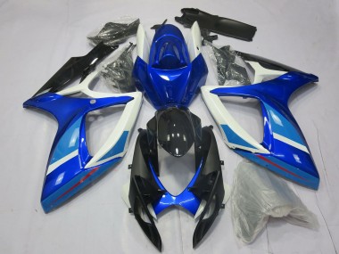 2006-2007 Suzuki GSXR 600 / GSXR 750 Motorcycle Fairing - White Blue Glossy Black Canada Websites