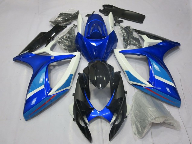 2006-2007 Suzuki GSXR 600 / GSXR 750 Motorcycle Fairing - White Blue Glossy Black Canada Websites