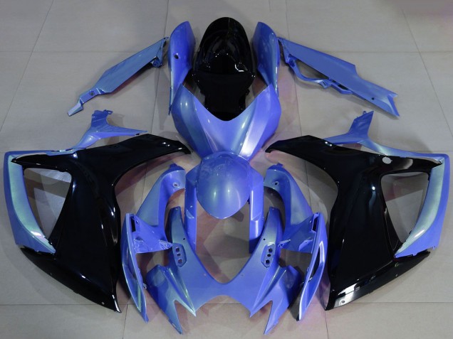2006-2007 Suzuki GSXR 600 / GSXR 750 Motorcycle Fairings - Light Blue Glossy Black Canada Websites