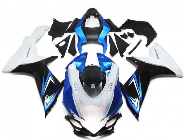 2011-2024 Suzuki GSXR 600 / GSXR 750 Motorcycle Fairings - White Light Blue Glossy Black Canada Websites