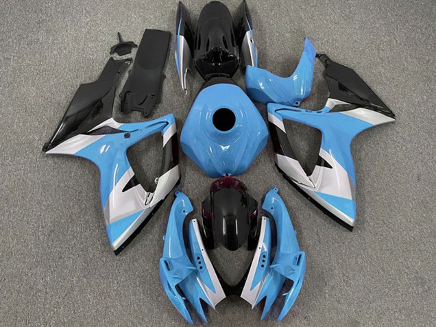 2006-2007 Suzuki GSXR 600 / GSXR 750 Motorcycle Fairings - Light Blue White Glossy Black Canada Websites