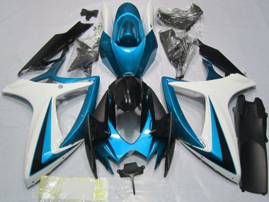 2006-2007 Suzuki GSXR 600 / GSXR 750 Motorcycle Fairings - White Blue Glossy Black Canada Websites