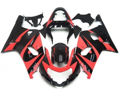 2001-2003 Suzuki GSXR 600 / GSXR 750 Motorcycle Fairings - Light Red Glossy Black OEM Style Canada Websites