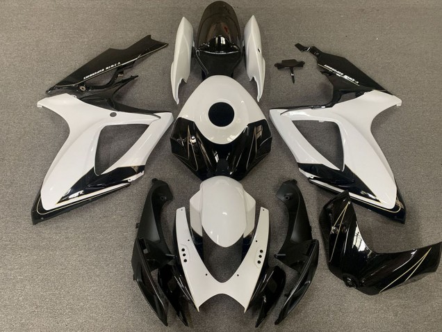 2006-2007 Suzuki GSXR 600 / GSXR 750 Motorcycle Fairings - White Glossy Black Canada Websites