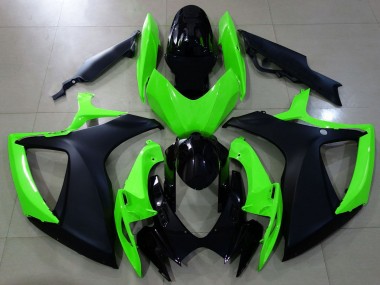 2006-2007 Suzuki GSXR 600 / GSXR 750 Motorcycle Fairings - Green Glossy Black Matte Black Canada Websites