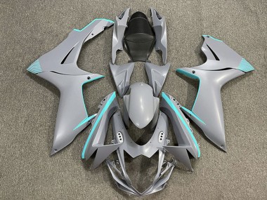 2011-2024 Suzuki GSXR 600 / GSXR 750 Motorcycle Fairings - Matte Nardo Grey Teal Accents Canada Websites
