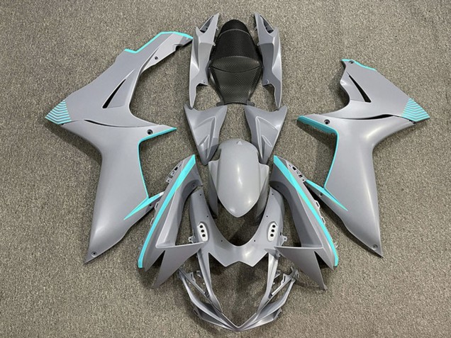 2011-2024 Suzuki GSXR 600 / GSXR 750 Motorcycle Fairings - Matte Nardo Grey Teal Accents Canada Websites