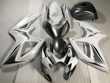 2006-2007 Suzuki GSXR 600 / GSXR 750 Motorcycle Fairings - White Grey Matte Black Canada Websites