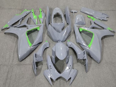 2006-2007 Suzuki GSXR 600 / GSXR 750 Motorcycle Fairings - Nardo Grey and Green Trim Canada Websites