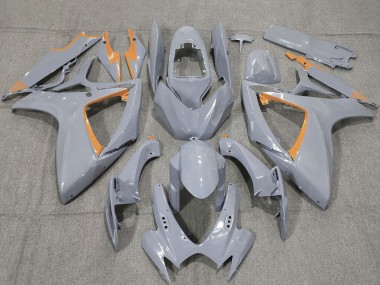 2006-2007 Suzuki GSXR 600 / GSXR 750 Motorcycle Fairings - Nardo Grey and Orange Trim Canada Websites