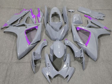 2006-2007 Suzuki GSXR 600 / GSXR 750 Motorcycle Fairings - Nardo Grey and Purple Trim Canada Websites