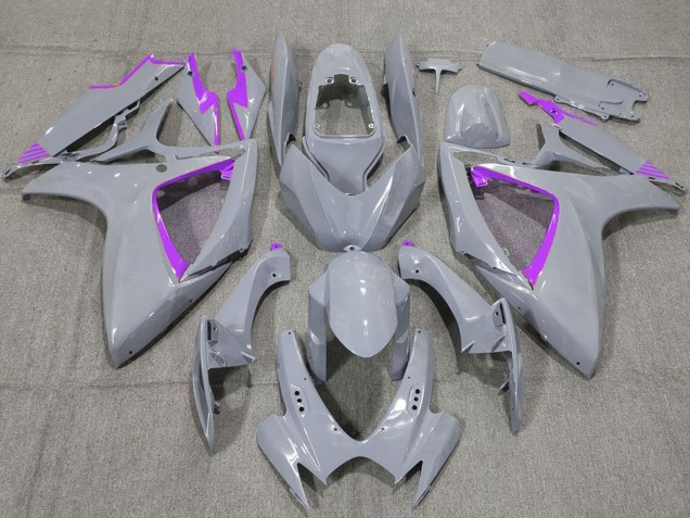2006-2007 Suzuki GSXR 600 / GSXR 750 Motorcycle Fairings - Nardo Grey and Purple Trim Canada Websites