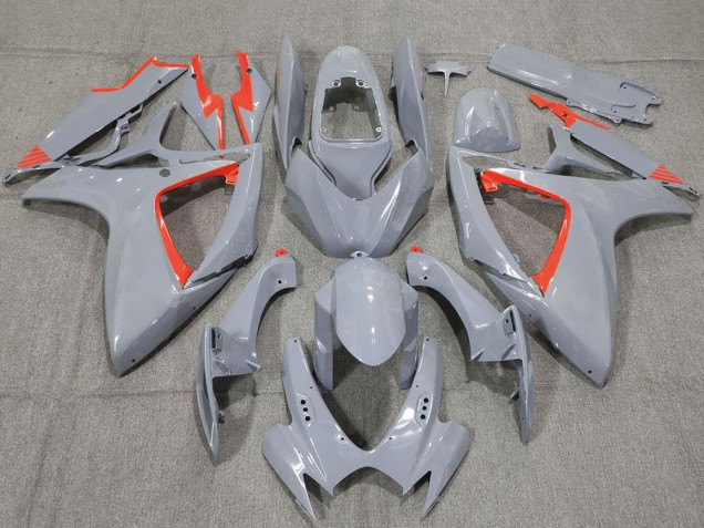2006-2007 Suzuki GSXR 600 / GSXR 750 Motorcycle Fairings - Nardo Grey and Red Trim Canada Websites