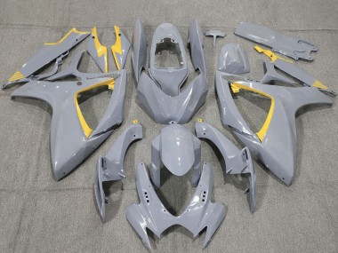 2006-2007 Suzuki GSXR 600 / GSXR 750 Motorcycle Fairings - Nardo Grey and Yellow Trim Canada Websites