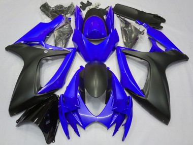 2006-2007 Suzuki GSXR 600 / GSXR 750 Motorcycle Fairings - Blue Matte Black Canada Websites