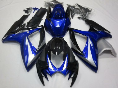 2006-2007 Suzuki GSXR 600 / GSXR 750 Motorcycle Fairings - Blue Silver Glossy Black OEM Style Canada Websites