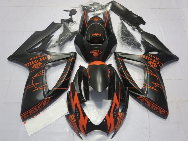 2006-2007 Suzuki GSXR 600 / GSXR 750 Motorcycle Fairings - Matte Black Orange Corona Extra Alstare Motul Canada Websites