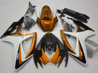2006-2007 Suzuki GSXR 600 / GSXR 750 Motorcycle Fairings - Orange White Glossy Black Canada Websites