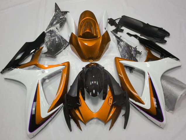 2006-2007 Suzuki GSXR 600 / GSXR 750 Motorcycle Fairings - Orange White Glossy Black Canada Websites