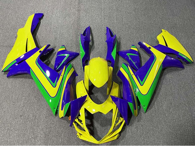 2011-2024 Suzuki GSXR 600 / GSXR 750 Motorcycle Fairings - Blue Yellow Green Canada Websites