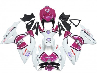 2008-2010 Suzuki GSXR 600 / GSXR 750 Motorcycle Fairings - White Pink Motul Lucky Strike 34 Canada Websites