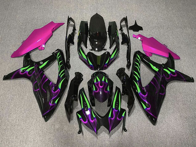 2008-2010 Suzuki GSXR 600 / GSXR 750 Motorcycle Fairings - Glossy black Pink Purple Green Flame Canada Websites