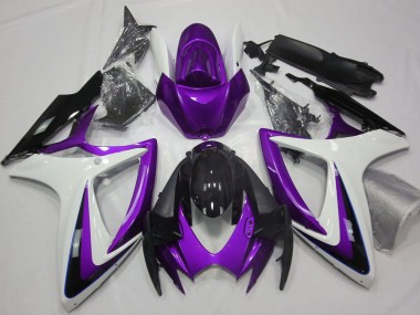 2006-2007 Suzuki GSXR 600 / GSXR 750 Motorcycle Fairings - Purple White Glossy Black Canada Websites