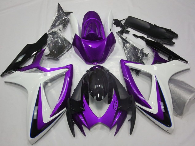 2006-2007 Suzuki GSXR 600 / GSXR 750 Motorcycle Fairings - Purple White Glossy Black Canada Websites