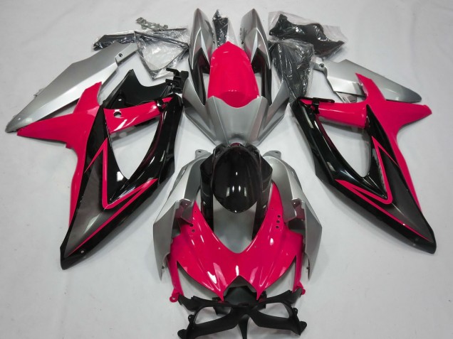 2008-2010 Suzuki GSXR 600 / GSXR 750 Motorcycle Fairings - Silver Red Glossy Black Canada Websites