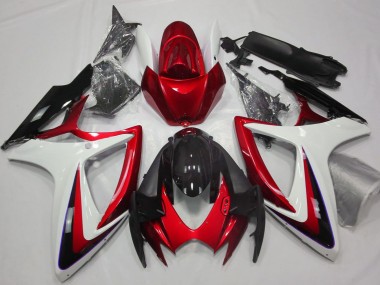 2006-2007 Suzuki GSXR 600 / GSXR 750 Motorcycle Fairings - White Red Glossy Black Canada Websites