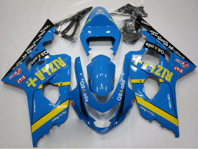 2004-2005 Suzuki GSXR 600 / GSXR 750 Motorcycle Fairings - Blue Gold Black Rizla Canada Websites