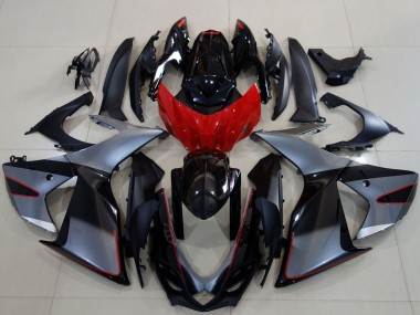 2011-2024 Suzuki GSXR 600 / GSXR 750 Motorcycle Fairings - Grey Red Glossy Black Canada Websites