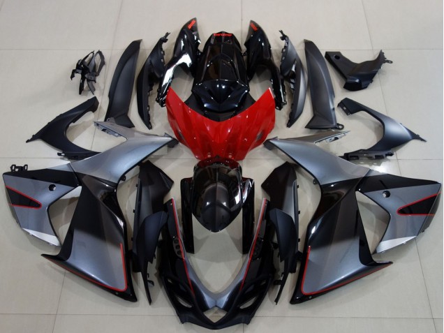 2011-2024 Suzuki GSXR 600 / GSXR 750 Motorcycle Fairings - Grey Red Glossy Black Canada Websites