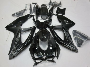 2008-2010 Suzuki GSXR 600 / GSXR 750 Motorcycle Fairings - Glossy Black Silver Canada Websites